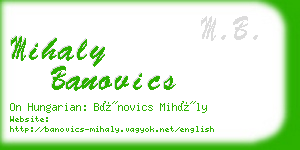 mihaly banovics business card
